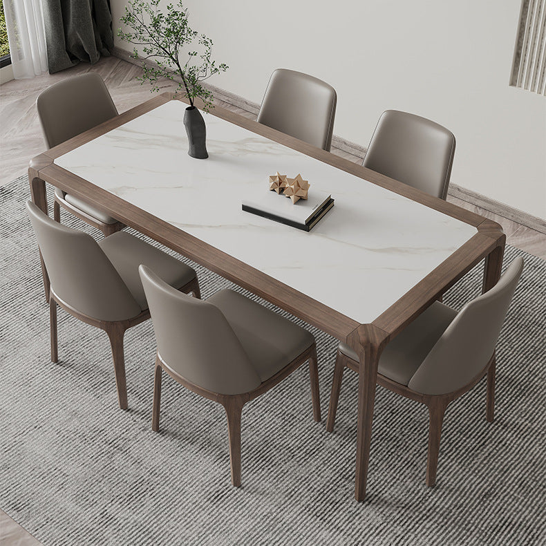 Modern Sintered Stone Top Dining Set Rectangle 1/2/3/5/7 Pieces Dining Room Table Set Clearhalo 'Dining Room Sets' 'Dining Tables & Seating' 'dining_room_set' 'furn' 'furn_dining_room_set' 'Furniture' 'furniture_dining_room_set' 'Kitchen & Dining Furniture' 5081078
