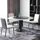 Modern Round Dinette Set 1/4/7 Pieces Sintered Stone Top Dining Table Set with Turntable 4 Pieces: Table, 3 Chairs Clearhalo 'Dining Room Sets' 'Dining Tables & Seating' 'dining_room_set' 'furn' 'furn_dining_room_set' 'Furniture' 'furniture_dining_room_set' 'Kitchen & Dining Furniture' 5081109