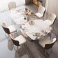 Modern Rectangle Dinette Set 1/2/5/7 Pieces White Sintered Stone Top Dining Table Set Clearhalo 'Dining Room Sets' 'Dining Tables & Seating' 'dining_room_set' 'furn' 'furn_dining_room_set' 'Furniture' 'furniture_dining_room_set' 'Kitchen & Dining Furniture' 5081124