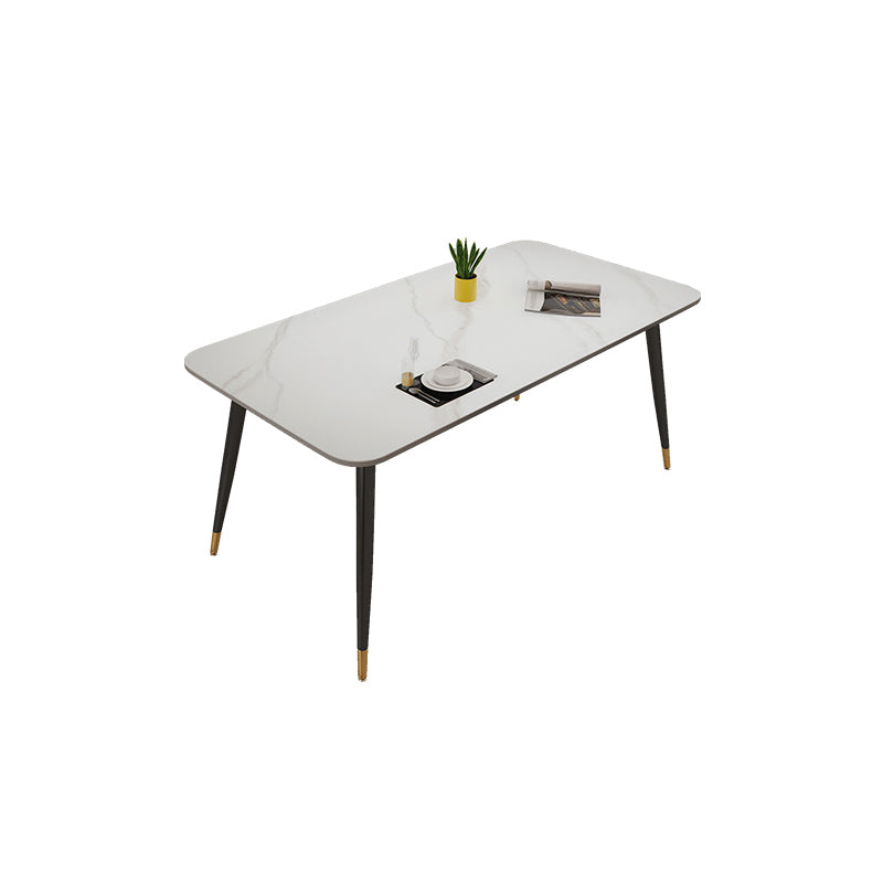 Modern Rectangle Dinette Set 1/2/5/7 Pieces Sintered Stone Top Dining Table Set Clearhalo 'Dining Room Sets' 'Dining Tables & Seating' 'dining_room_set' 'furn' 'furn_dining_room_set' 'Furniture' 'furniture_dining_room_set' 'Kitchen & Dining Furniture' 5081139