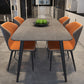 Modern Rectangle Dinette Set 1/2/5/7 Pieces Sintered Stone Top Dining Table Set 5 Pieces: Grey Table, 4 Orange Chairs Clearhalo 'Dining Room Sets' 'Dining Tables & Seating' 'dining_room_set' 'furn' 'furn_dining_room_set' 'Furniture' 'furniture_dining_room_set' 'Kitchen & Dining Furniture' 5081141