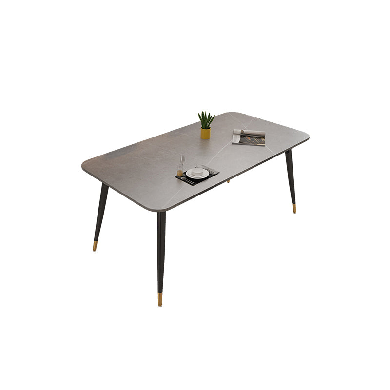 Modern Rectangle Dinette Set 1/2/5/7 Pieces Sintered Stone Top Dining Table Set Clearhalo 'Dining Room Sets' 'Dining Tables & Seating' 'dining_room_set' 'furn' 'furn_dining_room_set' 'Furniture' 'furniture_dining_room_set' 'Kitchen & Dining Furniture' 5081143