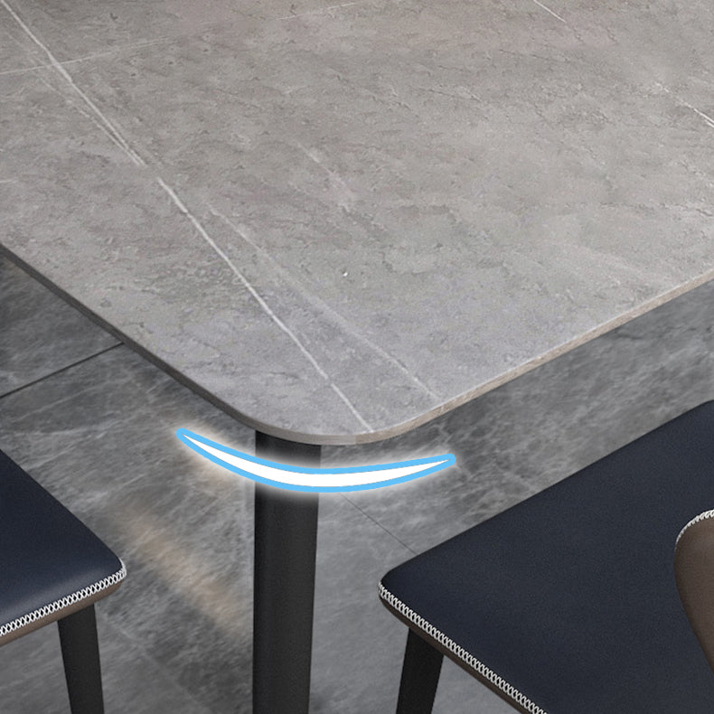 Modern Rectangle Dinette Set 1/2/5/7 Pieces Sintered Stone Top Dining Table Set Clearhalo 'Dining Room Sets' 'Dining Tables & Seating' 'dining_room_set' 'furn' 'furn_dining_room_set' 'Furniture' 'furniture_dining_room_set' 'Kitchen & Dining Furniture' 5081148