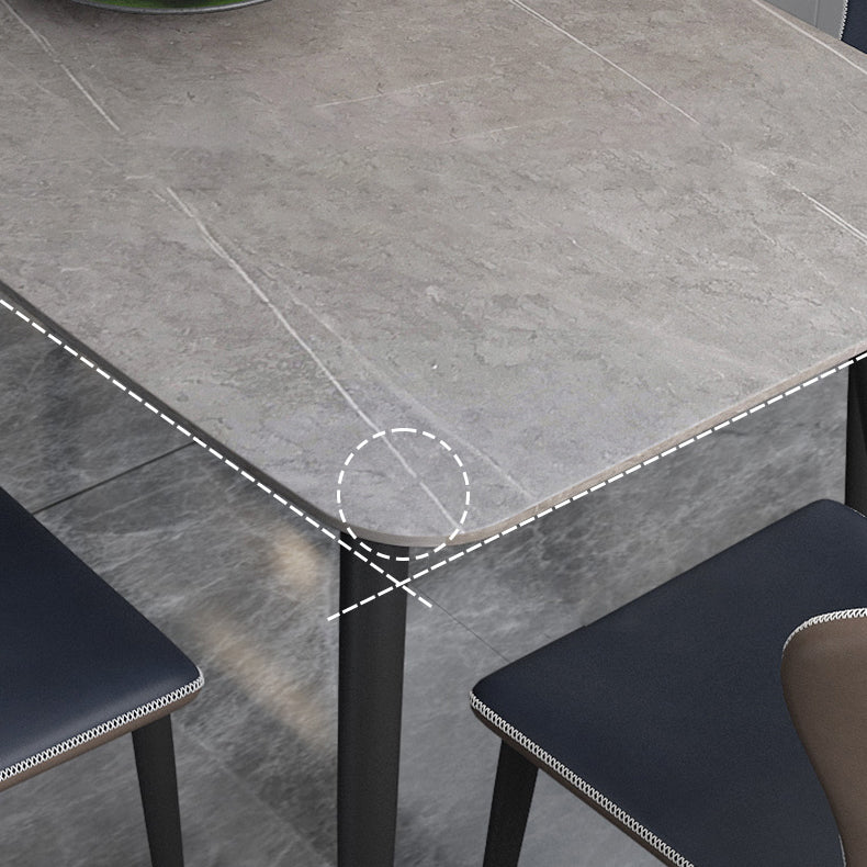 Modern Rectangle Dinette Set 1/2/5/7 Pieces Sintered Stone Top Dining Table Set Clearhalo 'Dining Room Sets' 'Dining Tables & Seating' 'dining_room_set' 'furn' 'furn_dining_room_set' 'Furniture' 'furniture_dining_room_set' 'Kitchen & Dining Furniture' 5081150