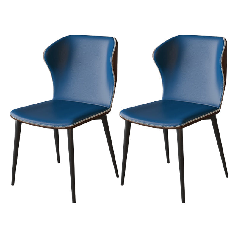 Modern Rectangle Dinette Set 1/2/5/7 Pieces Sintered Stone Top Dining Table Set 2 Blue Chairs Clearhalo 'Dining Room Sets' 'Dining Tables & Seating' 'dining_room_set' 'furn' 'furn_dining_room_set' 'Furniture' 'furniture_dining_room_set' 'Kitchen & Dining Furniture' 5081151