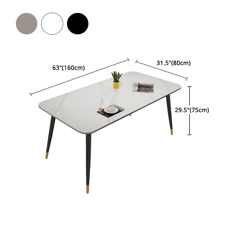 Modern Rectangle Dinette Set 1/2/5/7 Pieces Sintered Stone Top Dining Table Set Clearhalo 'Dining Room Sets' 'Dining Tables & Seating' 'dining_room_set' 'furn' 'furn_dining_room_set' 'Furniture' 'furniture_dining_room_set' 'Kitchen & Dining Furniture' 5081155