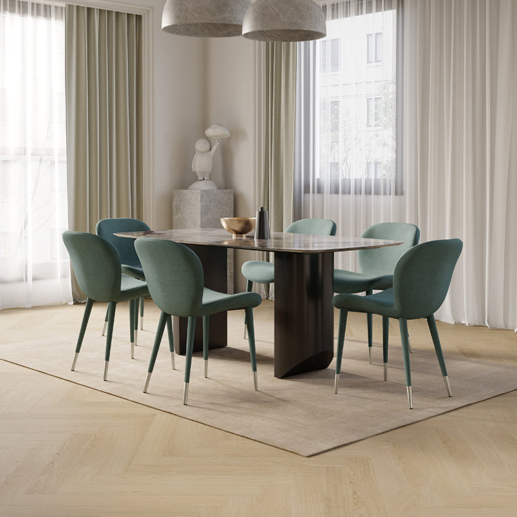 Modern Rectangle Dining Table Set 1/4/5/7 Pieces Sintered Stone Top Dinette Set Clearhalo 'Dining Room Sets' 'Dining Tables & Seating' 'dining_room_set' 'furn' 'furn_dining_room_set' 'Furniture' 'furniture_dining_room_set' 'Kitchen & Dining Furniture' 5081161