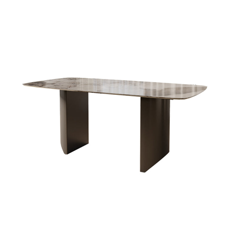 Modern Rectangle Dining Table Set 1/4/5/7 Pieces Sintered Stone Top Dinette Set White 79"L x 39"W Clearhalo 'Dining Room Sets' 'Dining Tables & Seating' 'dining_room_set' 'furn' 'furn_dining_room_set' 'Furniture' 'furniture_dining_room_set' 'Kitchen & Dining Furniture' 5081162