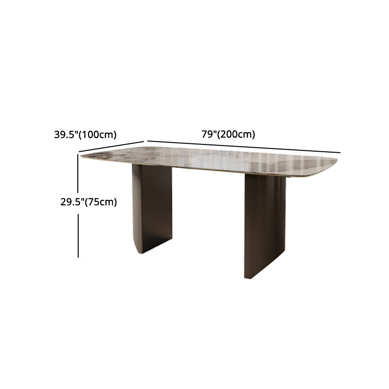 Modern Rectangle Dining Table Set 1/4/5/7 Pieces Sintered Stone Top Dinette Set Clearhalo 'Dining Room Sets' 'Dining Tables & Seating' 'dining_room_set' 'furn' 'furn_dining_room_set' 'Furniture' 'furniture_dining_room_set' 'Kitchen & Dining Furniture' 5081177