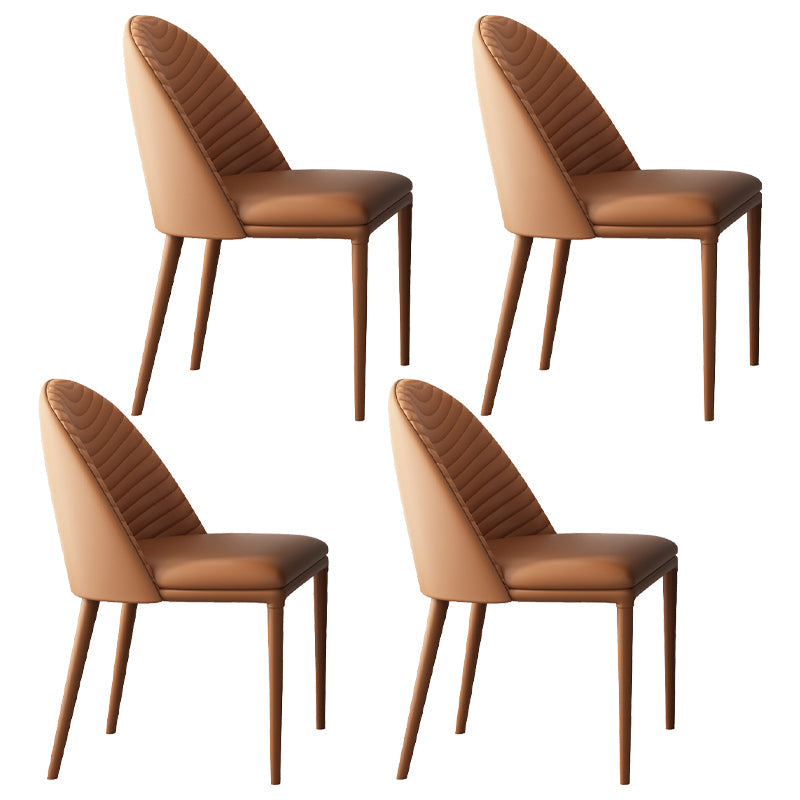 Modern Rectangle Dinette Set 1/4/5/7 Pieces Sintered Stone Top Dining Table Set 4 Brown Chairs Clearhalo 'Dining Room Sets' 'Dining Tables & Seating' 'dining_room_set' 'furn' 'furn_dining_room_set' 'Furniture' 'furniture_dining_room_set' 'Kitchen & Dining Furniture' 5081181