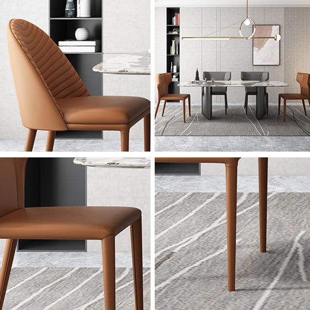 Modern Rectangle Dinette Set 1/4/5/7 Pieces Sintered Stone Top Dining Table Set Clearhalo 'Dining Room Sets' 'Dining Tables & Seating' 'dining_room_set' 'furn' 'furn_dining_room_set' 'Furniture' 'furniture_dining_room_set' 'Kitchen & Dining Furniture' 5081192