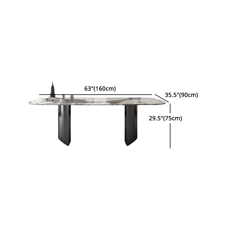 Modern Rectangle Dinette Set 1/4/5/7 Pieces Sintered Stone Top Dining Table Set Clearhalo 'Dining Room Sets' 'Dining Tables & Seating' 'dining_room_set' 'furn' 'furn_dining_room_set' 'Furniture' 'furniture_dining_room_set' 'Kitchen & Dining Furniture' 5081194