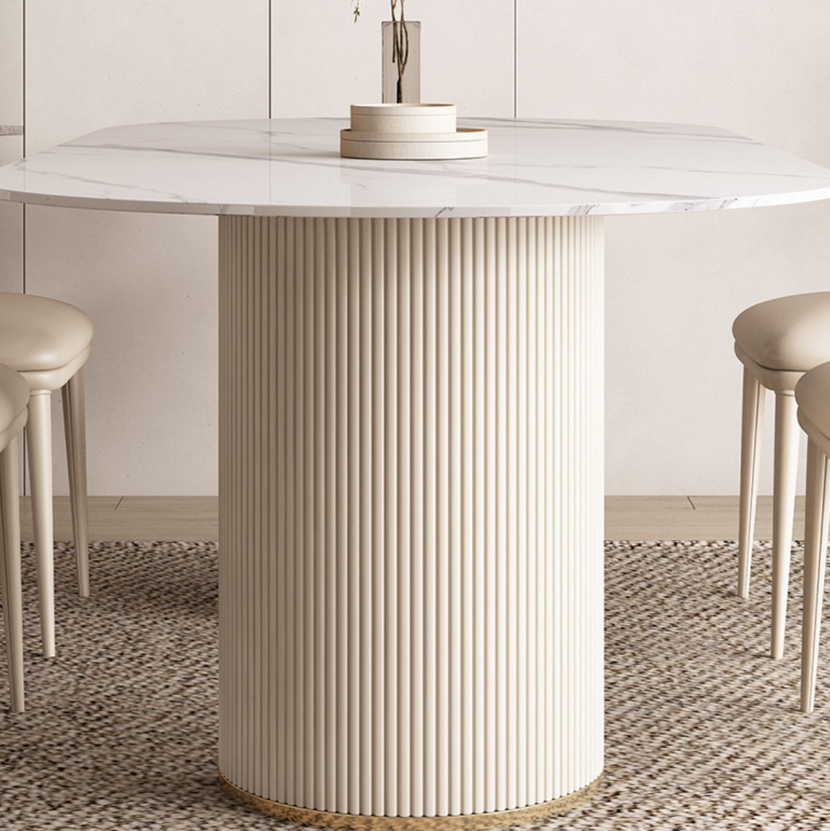 Modern Leatherwear Dining Table Set 1/4/5/7 Pieces White Sintered Stone Top Dinette Set Clearhalo 'Dining Room Sets' 'Dining Tables & Seating' 'dining_room_set' 'furn' 'furn_dining_room_set' 'Furniture' 'furniture_dining_room_set' 'Kitchen & Dining Furniture' 5081207