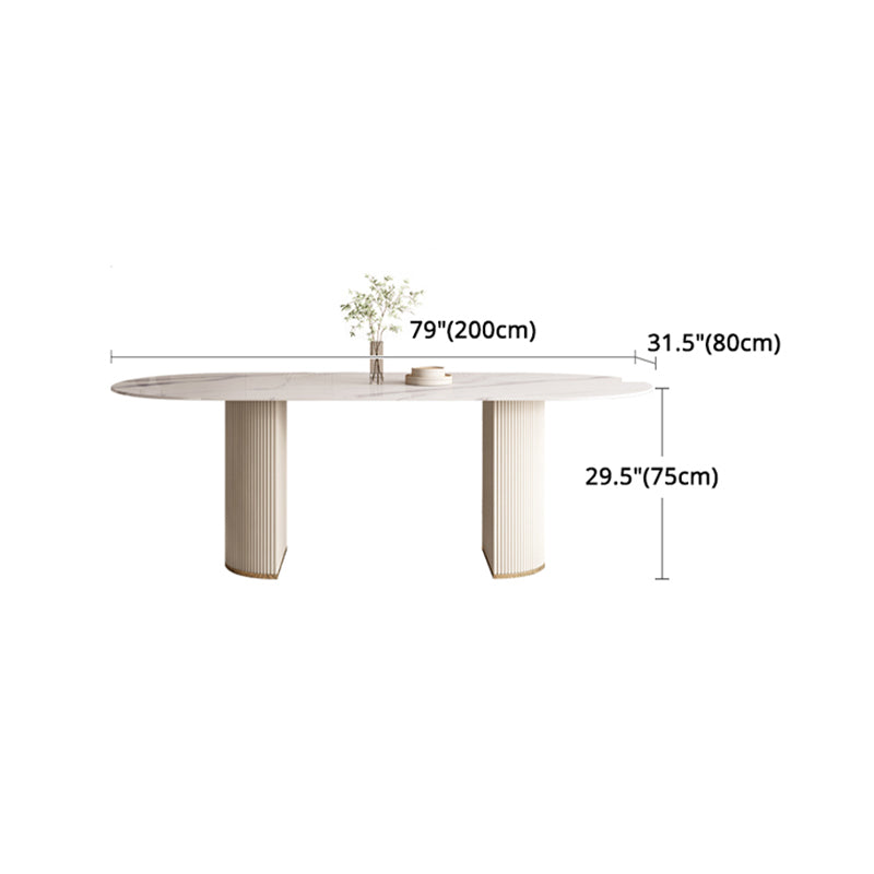 Modern Leatherwear Dining Table Set 1/4/5/7 Pieces White Sintered Stone Top Dinette Set Clearhalo 'Dining Room Sets' 'Dining Tables & Seating' 'dining_room_set' 'furn' 'furn_dining_room_set' 'Furniture' 'furniture_dining_room_set' 'Kitchen & Dining Furniture' 5081212