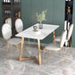 Glam Iron Dinette Set 1/2/5 Pieces Rectangle Dining Table Set with White Sintered Stone Clearhalo 'Dining Room Sets' 'Dining Tables & Seating' 'dining_room_set' 'furn' 'furn_dining_room_set' 'Furniture' 'furniture_dining_room_set' 'Kitchen & Dining Furniture' 5081214