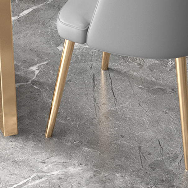 Glam Iron Dinette Set 1/2/5 Pieces Rectangle Dining Table Set with White Sintered Stone Clearhalo 'Dining Room Sets' 'Dining Tables & Seating' 'dining_room_set' 'furn' 'furn_dining_room_set' 'Furniture' 'furniture_dining_room_set' 'Kitchen & Dining Furniture' 5081230