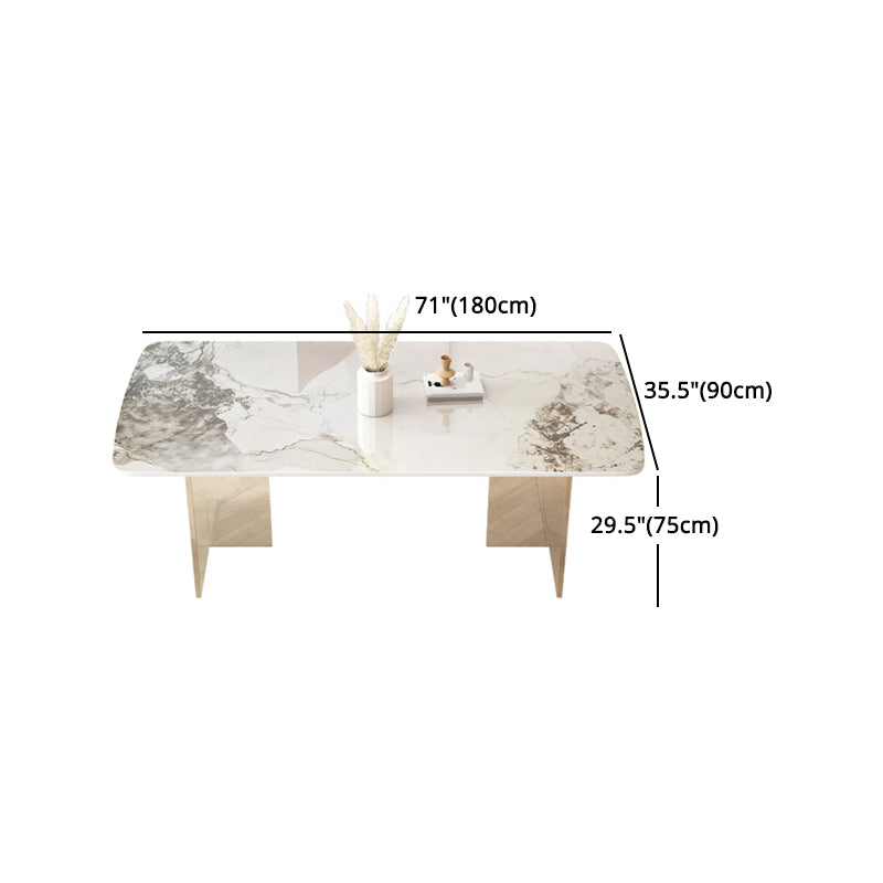 Modern Acrylic Dining Table Set 1/4/5/7 Pieces Rectangle Sintered Stone Top Dinette Set Clearhalo 'Dining Room Sets' 'Dining Tables & Seating' 'dining_room_set' 'furn' 'furn_dining_room_set' 'Furniture' 'furniture_dining_room_set' 'Kitchen & Dining Furniture' 5081254