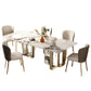 Luxury Sintered Stone Top Dining Set Rectangle 1/3/5/6 Pieces Dining Room Table Set 6 Pieces: Table, 5 Chairs Clearhalo 'Dining Room Sets' 'Dining Tables & Seating' 'dining_room_set' 'furn' 'furn_dining_room_set' 'Furniture' 'furniture_dining_room_set' 'Kitchen & Dining Furniture' 5081262