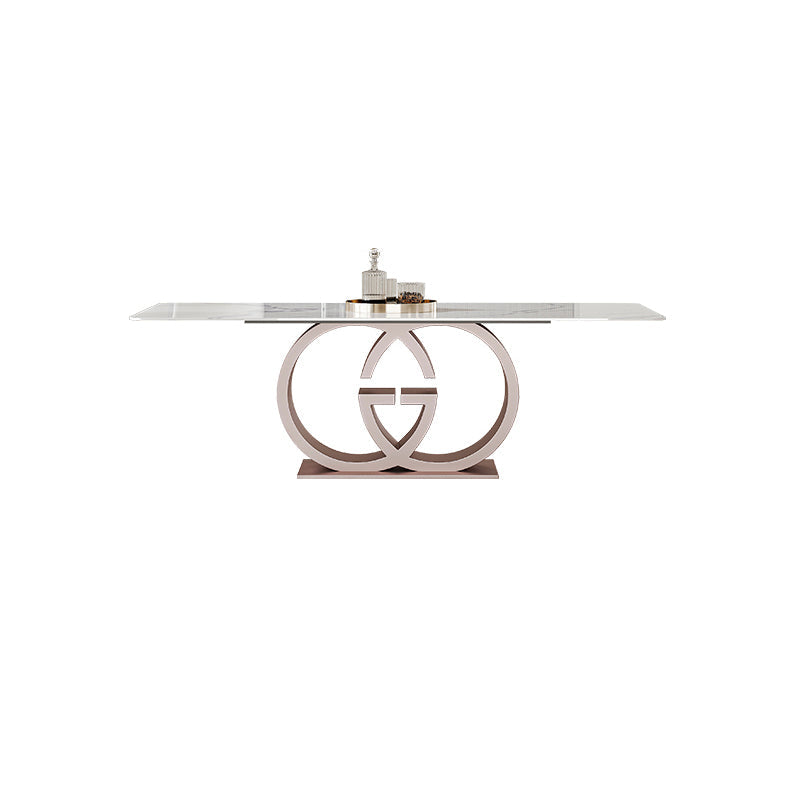 Designer Style Sintered Stone Dining Set Rectangle 1/3/4/7 Pieces Dining Room Table Set Clearhalo 'Dining Room Sets' 'Dining Tables & Seating' 'dining_room_set' 'furn' 'furn_dining_room_set' 'Furniture' 'furniture_dining_room_set' 'Kitchen & Dining Furniture' 5081274