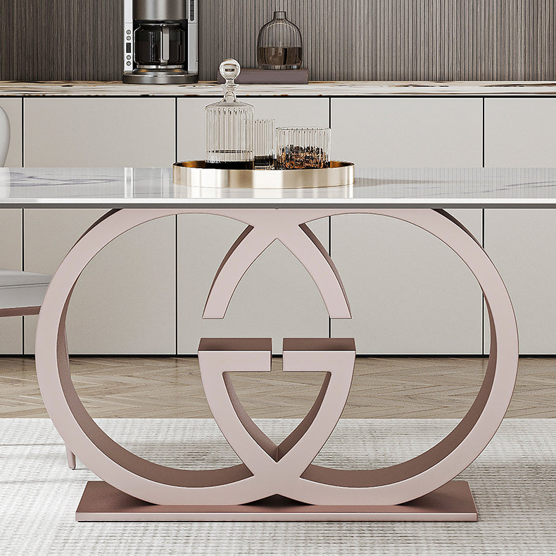 Designer Style Sintered Stone Dining Set Rectangle 1/3/4/7 Pieces Dining Room Table Set Clearhalo 'Dining Room Sets' 'Dining Tables & Seating' 'dining_room_set' 'furn' 'furn_dining_room_set' 'Furniture' 'furniture_dining_room_set' 'Kitchen & Dining Furniture' 5081281