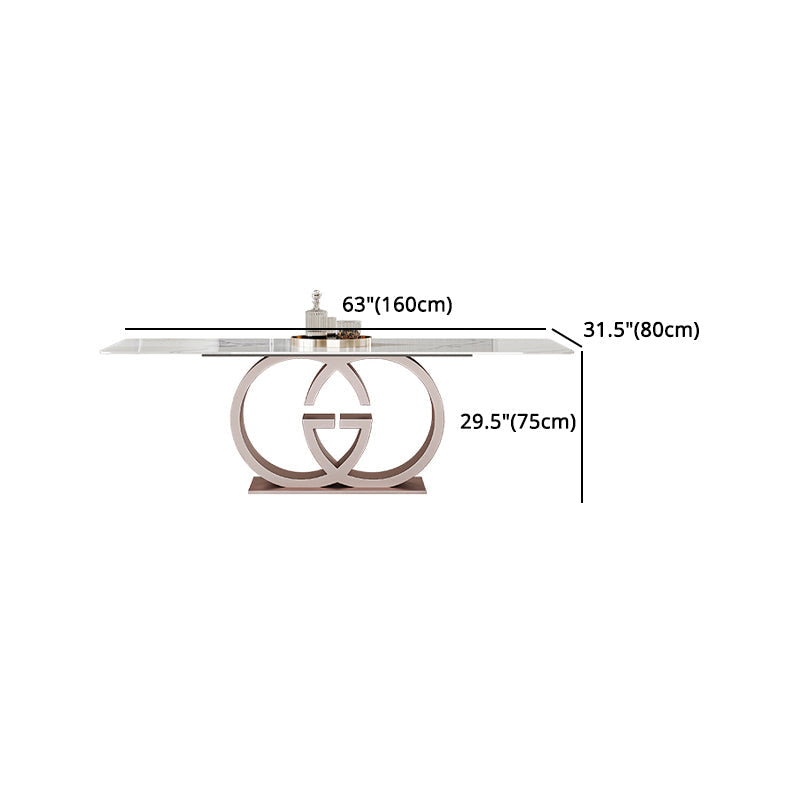 Designer Style Sintered Stone Dining Set Rectangle 1/3/4/7 Pieces Dining Room Table Set Clearhalo 'Dining Room Sets' 'Dining Tables & Seating' 'dining_room_set' 'furn' 'furn_dining_room_set' 'Furniture' 'furniture_dining_room_set' 'Kitchen & Dining Furniture' 5081287