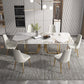 Designer Style Sintered Stone Top Dining Set Rectangle 1/2/5/7 Pieces Dining Table Set 7 Pieces: Table, 6 Chairs Clearhalo 'Dining Room Sets' 'Dining Tables & Seating' 'dining_room_set' 'furn' 'furn_dining_room_set' 'Furniture' 'furniture_dining_room_set' 'Kitchen & Dining Furniture' 5081310