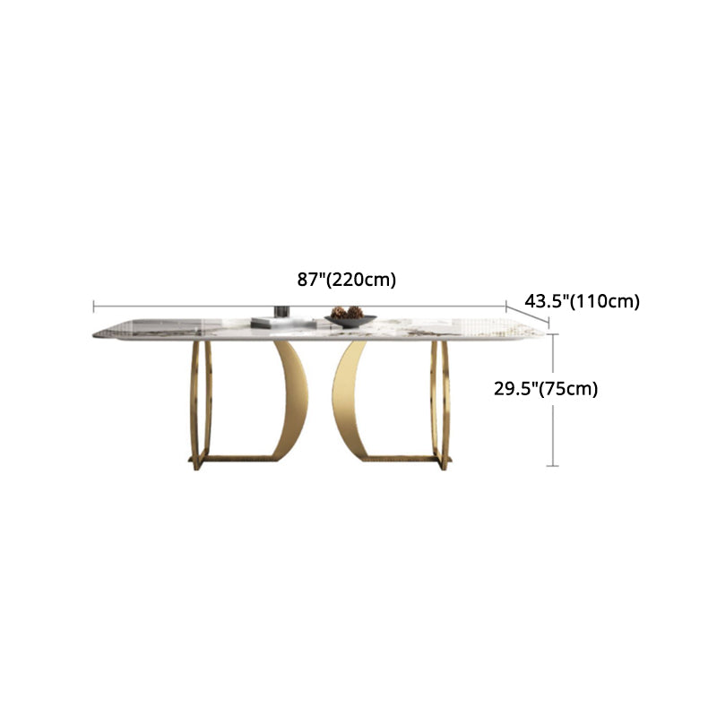 Designer Style Sintered Stone Top Dining Set Rectangle 1/2/5/7 Pieces Dining Table Set Clearhalo 'Dining Room Sets' 'Dining Tables & Seating' 'dining_room_set' 'furn' 'furn_dining_room_set' 'Furniture' 'furniture_dining_room_set' 'Kitchen & Dining Furniture' 5081325
