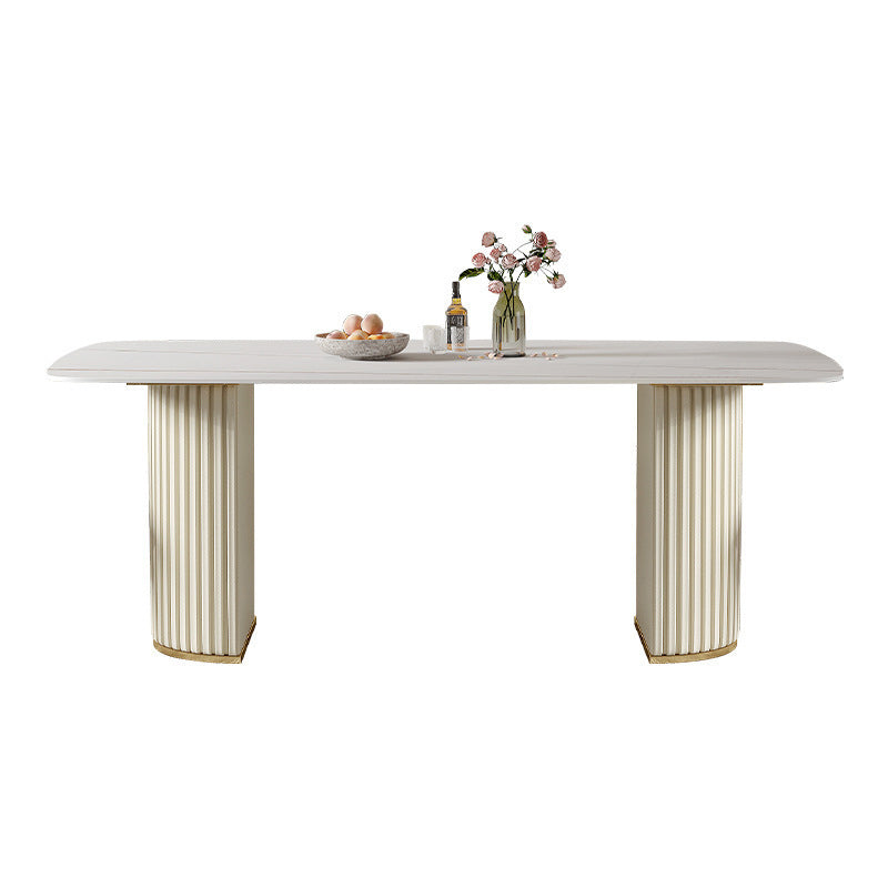 Nordic Sintered Stone Top Dining Set Rectangle 1/2/5/7 Pieces Dining Room Table Set Clearhalo 'Dining Room Sets' 'Dining Tables & Seating' 'dining_room_set' 'furn' 'furn_dining_room_set' 'Furniture' 'furniture_dining_room_set' 'Kitchen & Dining Furniture' 5081329