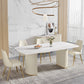 Nordic Sintered Stone Top Dining Set Rectangle 1/2/5/7 Pieces Dining Room Table Set 5 Pieces: Table, 4 Chairs Clearhalo 'Dining Room Sets' 'Dining Tables & Seating' 'dining_room_set' 'furn' 'furn_dining_room_set' 'Furniture' 'furniture_dining_room_set' 'Kitchen & Dining Furniture' 5081331