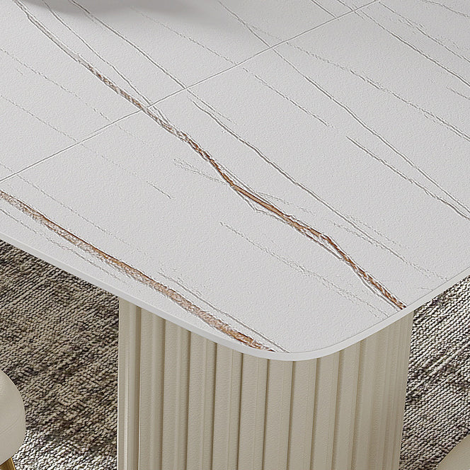 Nordic Sintered Stone Top Dining Set Rectangle 1/2/5/7 Pieces Dining Room Table Set Clearhalo 'Dining Room Sets' 'Dining Tables & Seating' 'dining_room_set' 'furn' 'furn_dining_room_set' 'Furniture' 'furniture_dining_room_set' 'Kitchen & Dining Furniture' 5081337