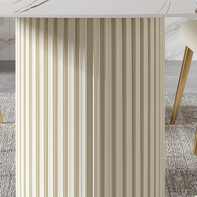 Nordic Sintered Stone Top Dining Set Rectangle 1/2/5/7 Pieces Dining Room Table Set Clearhalo 'Dining Room Sets' 'Dining Tables & Seating' 'dining_room_set' 'furn' 'furn_dining_room_set' 'Furniture' 'furniture_dining_room_set' 'Kitchen & Dining Furniture' 5081338