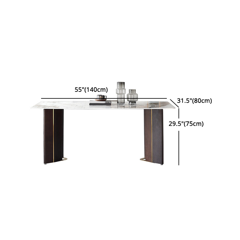 Designer Style Sintered Stone Dining Set Rectangle 1/2/5/7 Pieces Dining Table Set Clearhalo 'Dining Room Sets' 'Dining Tables & Seating' 'dining_room_set' 'furn' 'furn_dining_room_set' 'Furniture' 'furniture_dining_room_set' 'Kitchen & Dining Furniture' 5081364