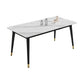 Metal Tripod Base Dining Table Modern Rectangle Stone Dining table in White Matte White 70.9"L x 35.4"W x 29.5"H Without Chairs Clearhalo 'Dining Tables & Seating' 'Dining Tables' 'dining_table' 'furn' 'furn_dining_table' 'Furniture' 'furniture_dining_table' 'Kitchen & Dining Furniture' 5081374