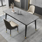 Metal Tripod Base Dining Table Modern Rectangle Stone Dining table in White Gray Without Chairs Clearhalo 'Dining Tables & Seating' 'Dining Tables' 'dining_table' 'furn' 'furn_dining_table' 'Furniture' 'furniture_dining_table' 'Kitchen & Dining Furniture' 5081377