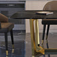 Rectangle Trestle Counter Luxury Table Black Fixed Table of Sintered Stone Clearhalo 'Dining Tables & Seating' 'Dining Tables' 'dining_table' 'furn' 'furn_dining_table' 'Furniture' 'furniture_dining_table' 'Kitchen & Dining Furniture' 5081405