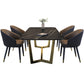 Rectangle Trestle Counter Luxury Table Black Fixed Table of Sintered Stone Clearhalo 'Dining Tables & Seating' 'Dining Tables' 'dining_table' 'furn' 'furn_dining_table' 'Furniture' 'furniture_dining_table' 'Kitchen & Dining Furniture' 5081406