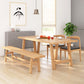 Modern Pine Solid Wood Table Rectangle Dining Table with Double Pedestal 63"L x 27.6"W x 29.5"H Without Chairs Clearhalo 'Dining Tables & Seating' 'Dining Tables' 'dining_table' 'furn' 'furn_dining_table' 'Furniture' 'furniture_dining_table' 'Kitchen & Dining Furniture' 5081415