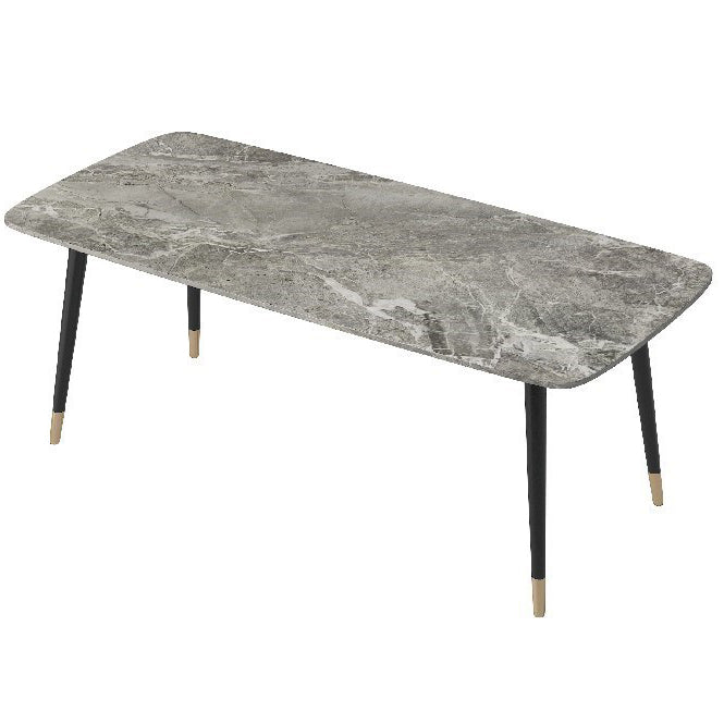 Rectangle Shape Luxury Dining Table Grey Fixed Table with Sintered Stone 51.2"L x 27.6"W x 29.5"H Without Chairs Clearhalo 'Dining Tables & Seating' 'Dining Tables' 'dining_table' 'furn' 'furn_dining_table' 'Furniture' 'furniture_dining_table' 'Kitchen & Dining Furniture' 5081434