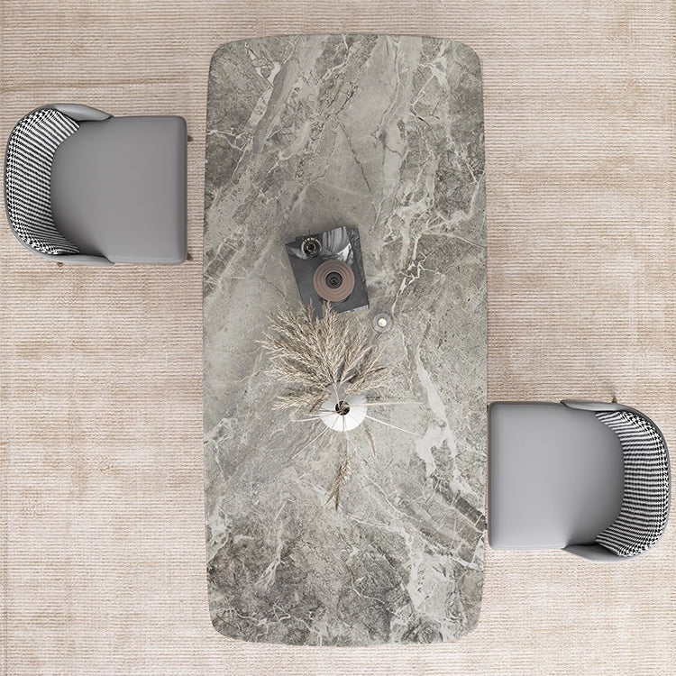Rectangle Shape Luxury Dining Table Grey Fixed Table with Sintered Stone Clearhalo 'Dining Tables & Seating' 'Dining Tables' 'dining_table' 'furn' 'furn_dining_table' 'Furniture' 'furniture_dining_table' 'Kitchen & Dining Furniture' 5081436