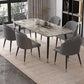 Rectangle Shape Luxury Dining Table Grey Fixed Table with Sintered Stone Clearhalo 'Dining Tables & Seating' 'Dining Tables' 'dining_table' 'furn' 'furn_dining_table' 'Furniture' 'furniture_dining_table' 'Kitchen & Dining Furniture' 5081437