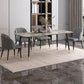 Rectangle Shape Luxury Dining Table Grey Fixed Table with Sintered Stone Clearhalo 'Dining Tables & Seating' 'Dining Tables' 'dining_table' 'furn' 'furn_dining_table' 'Furniture' 'furniture_dining_table' 'Kitchen & Dining Furniture' 5081438