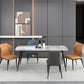Rectangle Grey Tone Dining Table Sintered Stone Table Simplicity with 4 Legs 63"L x 31.5"W x 29.5"H Without Chairs Clearhalo 'Dining Tables & Seating' 'Dining Tables' 'dining_table' 'furn' 'furn_dining_table' 'Furniture' 'furniture_dining_table' 'Kitchen & Dining Furniture' 5081446