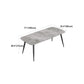 Rectangle Grey Tone Dining Table Sintered Stone Table Simplicity with 4 Legs Clearhalo 'Dining Tables & Seating' 'Dining Tables' 'dining_table' 'furn' 'furn_dining_table' 'Furniture' 'furniture_dining_table' 'Kitchen & Dining Furniture' 5081459