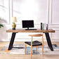 Metal Industrial Rectangle Table Pine Solid Wood Top Dining Table with Sled Base 63"L x 27.6"W x 29.5"H Without Chairs Clearhalo 'Dining Tables & Seating' 'Dining Tables' 'dining_table' 'furn' 'furn_dining_table' 'Furniture' 'furniture_dining_table' 'Kitchen & Dining Furniture' 5081476
