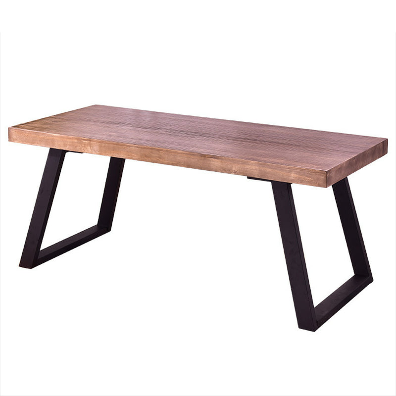 Metal Industrial Rectangle Table Pine Solid Wood Top Dining Table with Sled Base 47.2"L x 23.6"W x 29.5"H Without Chairs Clearhalo 'Dining Tables & Seating' 'Dining Tables' 'dining_table' 'furn' 'furn_dining_table' 'Furniture' 'furniture_dining_table' 'Kitchen & Dining Furniture' 5081480