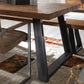 Metal Industrial Rectangle Table Pine Solid Wood Top Dining Table with Sled Base Clearhalo 'Dining Tables & Seating' 'Dining Tables' 'dining_table' 'furn' 'furn_dining_table' 'Furniture' 'furniture_dining_table' 'Kitchen & Dining Furniture' 5081481