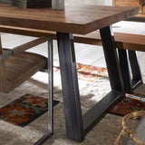 Metal Industrial Rectangle Table Pine Solid Wood Top Dining Table with Sled Base Clearhalo 'Dining Tables & Seating' 'Dining Tables' 'dining_table' 'furn' 'furn_dining_table' 'Furniture' 'furniture_dining_table' 'Kitchen & Dining Furniture' 5081481
