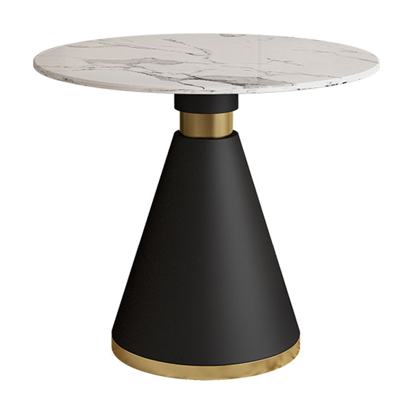 Metal Modern Round Dining Table Sintered Stone Table for Dining Room and Kitchen Clearhalo 'Dining Tables & Seating' 'Dining Tables' 'dining_table' 'furn' 'furn_dining_table' 'Furniture' 'furniture_dining_table' 'Kitchen & Dining Furniture' 5081491