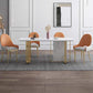 Stone Dining Site Table Traditional Luxury Rectangle Table with Double Pedestal 55.1"L x 31.5"W x 29.5"H Without Chairs Clearhalo 'Dining Tables & Seating' 'Dining Tables' 'dining_table' 'furn' 'furn_dining_table' 'Furniture' 'furniture_dining_table' 'Kitchen & Dining Furniture' 5081502