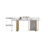 Stone Dining Site Table Traditional Luxury Rectangle Table with Double Pedestal Clearhalo 'Dining Tables & Seating' 'Dining Tables' 'dining_table' 'furn' 'furn_dining_table' 'Furniture' 'furniture_dining_table' 'Kitchen & Dining Furniture' 5081510